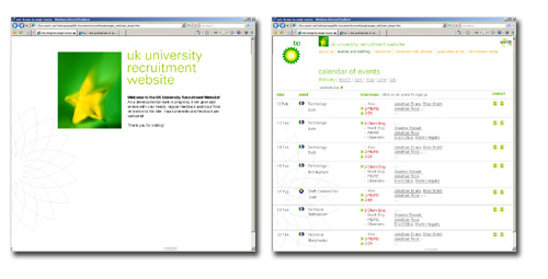 Intranet site for UK University recruiters